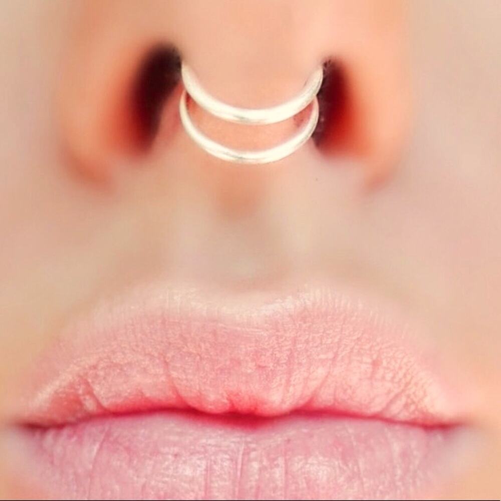 Silver Double Septum Cuff/Ring (Non-pierced/Il…